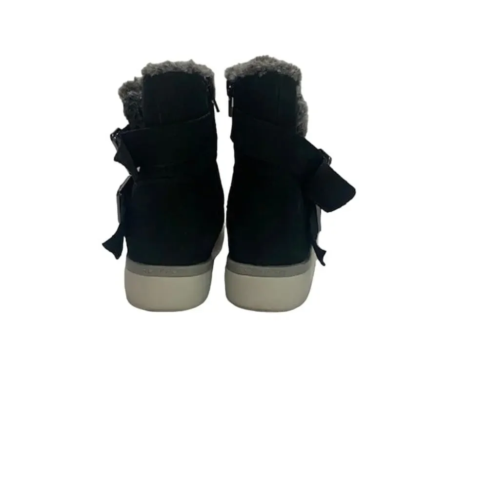 ROCKPORT Cobb Hill Collection ELYSSE Black Fur Suede Ankle Boots | 7